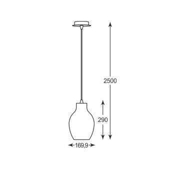 Pendul BRESSO P19066A-D18 Zuma Line, E27, 60W, crom cu sticla fumurie - 1