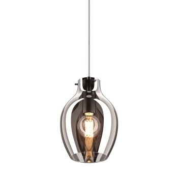 Pendul BRESSO P19066A-D18 Zuma Line, E27, 60W, crom cu sticla fumurie - 1
