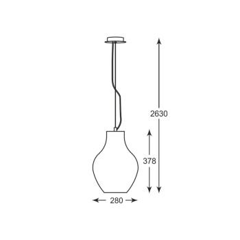 Pendul BRESSO P19066A-D28 Zuma Line, E27, 60W, crom cu sticla fumurie - 1