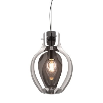 Pendul BRESSO P19066A-D28 Zuma Line, E27, 60W, crom cu sticla fumurie - 1