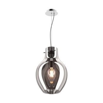 Pendul BRESSO P19066A-D28 Zuma Line, E27, 60W, crom cu sticla fumurie - 1