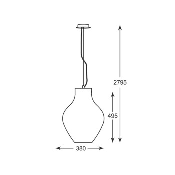 Pendul BRESSO P19066A-D38 Zuma Line, E27, 60W, crom cu sticla fumurie - 1