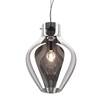 Pendul BRESSO P19066A-D38 Zuma Line, E27, 60W, crom cu sticla fumurie - 1