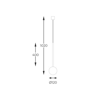 Pendul LUNA 5660 Zuma Line, G9, 40W, crom cu sticla fumurie - 1