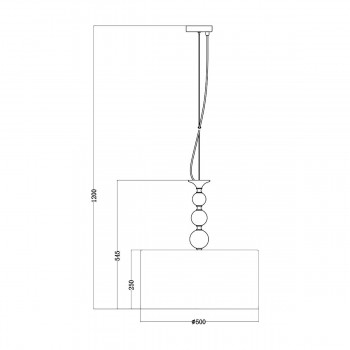 Pendul decorativ REA RLD93163-1B Zuma Line, E27, 60W, crom, negru - 1