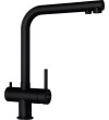 Baterie bucatarie Schock Vitus Cristadur Puro, 3 cai, aspect granit, cartus ceramic, negru intens