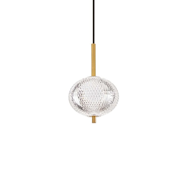 Pendul decorativ DECOR SP H12 292076 Ideal Lux, D15, LED 7W, 850lm, alama cu abajur transparent - 1