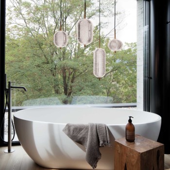 Pendul decorativ DECOR SP H18 292083 Ideal Lux, D15, LED 10W, 1300lm, alama cu abajur transparent - 1