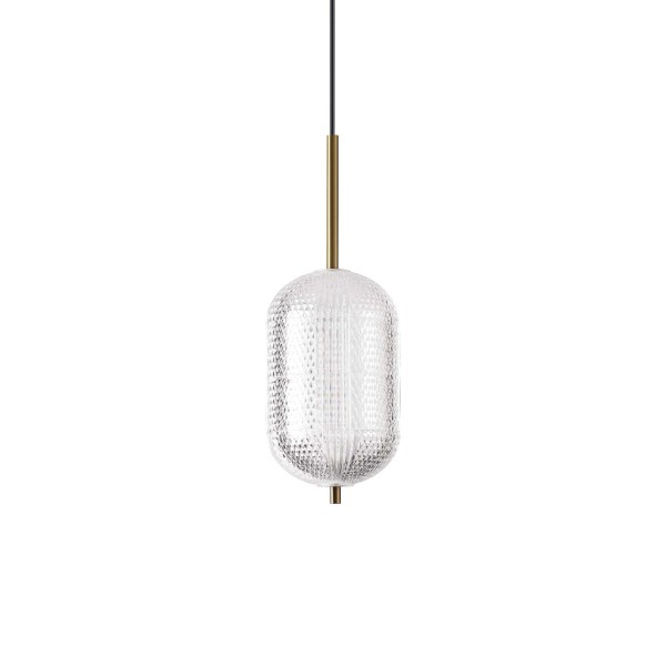 Pendul decorativ DECOR SP H24 292090 Ideal Lux, D15, LED 14W, 1750lm, alama cu abajur transparent - 1