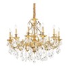 Candelabru GIOCONDA SP12 164960 IDEAL LUX, 12 brate, finisaj auriu antichizat, decorat cu cristale