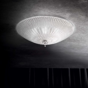 Plafoniera SHELL PL4 008615 Ideal Lux, D50cm, element crom cu sticla transparenta - 1