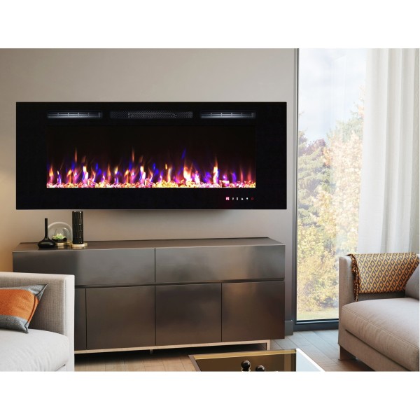 Semineu electric incorporabil ArtFlame GEFEST, 1520 x 544 x 140 mm, negru, cu telecomanda - 1