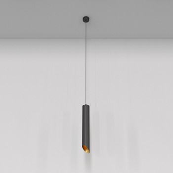 Pendul design LIPARI P044PL-01-40GU10-B MAYTONI, D6cm, H43cm, GU10, aluminiu, negru-gold - 1