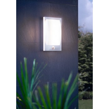 Aplica de perete exterior cu senzor VERRES Eglo 97238, E27 12W, inox cu dispersor alb - 1