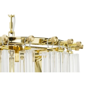 Pendul MURANO S King Home, E14 40W, metal gold cu fasii din sticla transparenta - 1