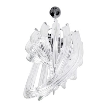 Pendul MURANO S King Home, E14 40W, metal crom cu fasii din sticla transparenta - 1
