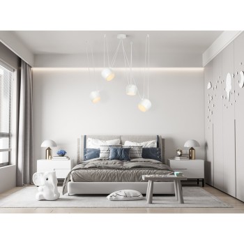Pendul EYE King Home MD20502-A-200.WH.4, LED 30W, 2400lm, aluminiu, alb - 1