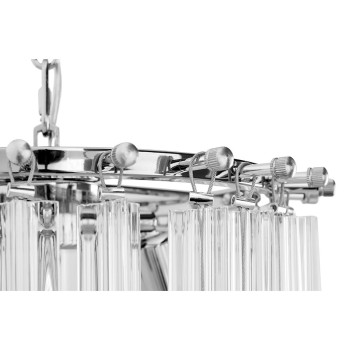 Pendul MURANO L King Home, E14 3x40W, metal crom cu fasii din sticla transparenta - 1
