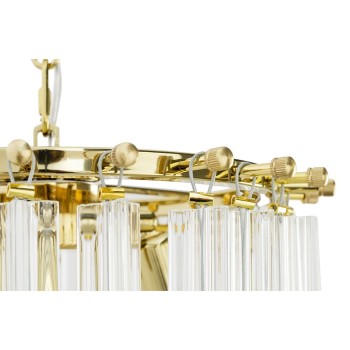 Pendul MURANO L King Home, E14 3x40W, metal gold cu fasii din sticla transparenta - 1