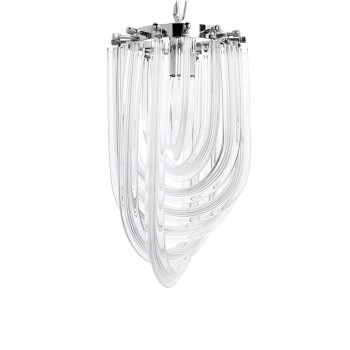 Pendul MURANO S King Home, E14 40W, metal crom cu fasii din sticla transparenta - 1