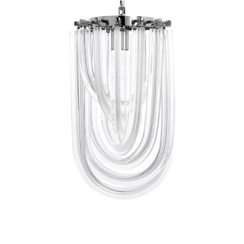 Pendul MURANO S King Home, E14 40W, metal crom cu fasii din sticla transparenta - 1