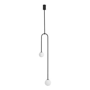 Pendul LOW Moosee MSE010100261, G9 2x40W, metal negru, sticla alba - 1