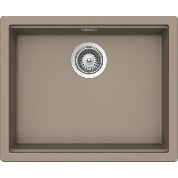 Chiuveta bucatarie Schock Kiruna N-100L Cristadur Green Line Twilight 556 x 456 mm, granit, montare pe/sub blat, gri taupe - 1