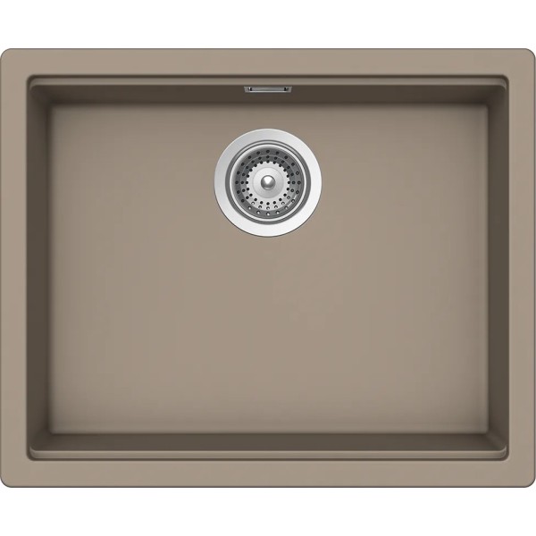 Chiuveta bucatarie Schock Kiruna N-100L Cristadur Green Line Twilight 556 x 456 mm, granit, montare pe/sub blat, gri taupe - 1
