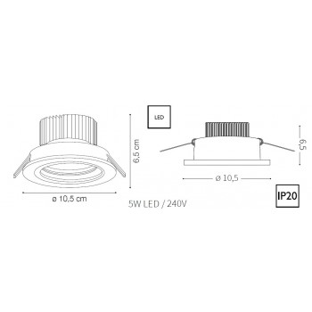 Set 3 buc Spot incastrabil si orientabil DELTA 062402 Ideal Lux, Ø 10cm, LED 5W, 400lm,  alb - 1