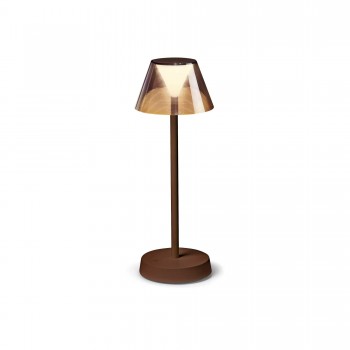 Lampa de masa LOLITA TL1 286747 Ideal Lux, LED 7W, ideala pentru terasa, finisaj maro
