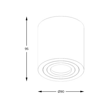 Spot baie RONDIP SL ACGU10-159-N Zuma Line, IP44, design modern, GU10, negru - 1