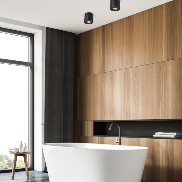 Spot baie RONDIP SL ACGU10-159-N Zuma Line, IP44, design modern, GU10, negru - 1
