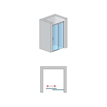 Usa de dus culisanta dreapta 120 cm din 2 piese, SanSwiss CADURA CAS2, profil crom, sticla securizata 6mm - 1