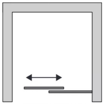 Usa de dus culisanta dreapta 120 cm din 2 piese, SanSwiss CADURA CAS2, profil auriu, sticla securizata 6mm - 1