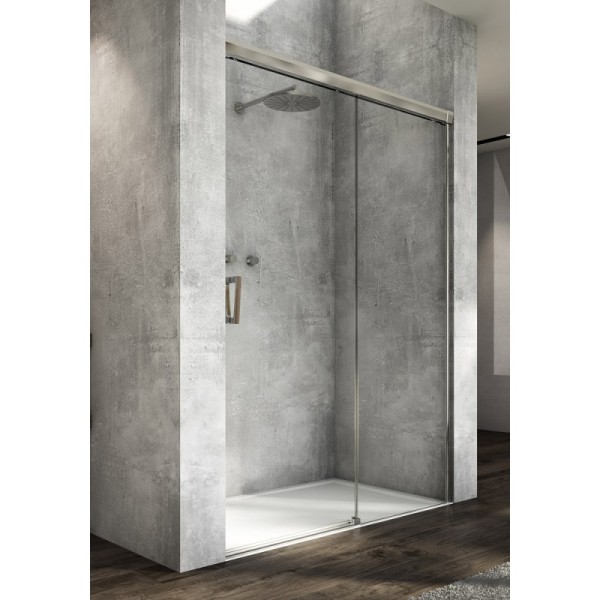 Usa de dus culisanta dreapta 140 cm din 2 piese, SanSwiss CADURA CAS2, profil crom, sticla securizata 6mm - 1