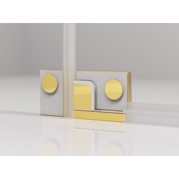 Cabina de dus cu usa culisanta dreapta 120 cm + perete fix 90 cm, SanSwiss CADURA CAS2+CAST,  profil auriu, sticla 6mm - 1