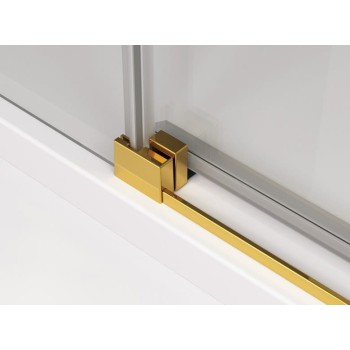Cabina de dus cu usa culisanta dreapta 120 cm + perete fix 90 cm, SanSwiss CADURA CAS2+CAST,  profil auriu, sticla 6mm - 1