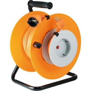 Prelungitor cu tambur si stecher Home HJR 24-30, cablu 27+3m, 3x1.0 mm2, IP20, cadru metalic