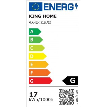 Pendul VERTIGO King Home XCP3400-125.BLACK, LED 17W, 1360lm, metal negru mat