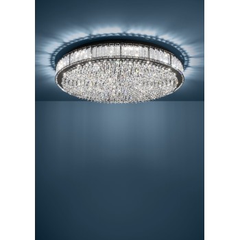 Plafoniera Eglo BALPARDA 390249, LED dimabil 30W, 3120lm, 4000k, otel negru cu abajur din cristale - 1