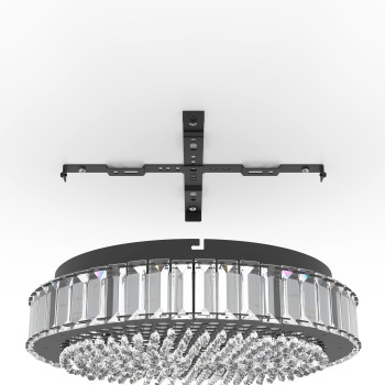 Plafoniera Eglo BALPARDA 390248, LED dimabil 23,5W, 3500lm, 4000k, otel negru cu abajur din cristale - 1
