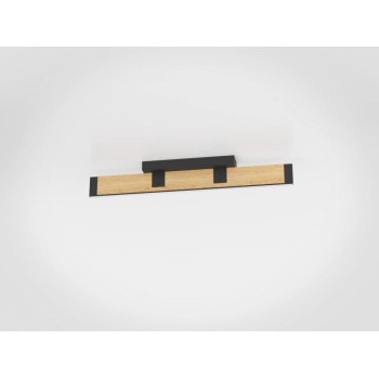 Plafoniera Eglo CAMINARRO 390224, LED dimabil 27W, 3240lm, 3000K, otel negru lemn maro - 1