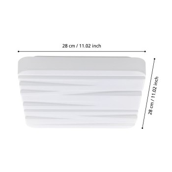 Plafoniera Eglo FERENTINO 900609, LED 10W, 1100lm, 3000K, otel , alb, plastic, alb - 1