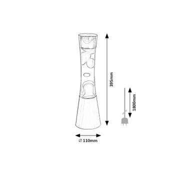 Lampa decorativa cu lava MINKA Rabalux 7028, din metal multicolor si sticla transparenta - 1