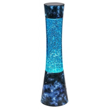 Lampa decorativa cu lava MINKA Rabalux 7026, din metal albastru si sticla transparenta
