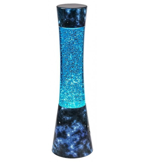 Lampa decorativa cu lava MINKA Rabalux 7026, din metal albastru si sticla transparenta