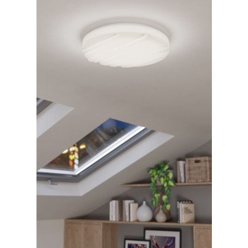 Plafoniera Eglo FERENTINO 900607, LED 10W, 1100lm, 3000K, otel , alb, plastic, alb - 1