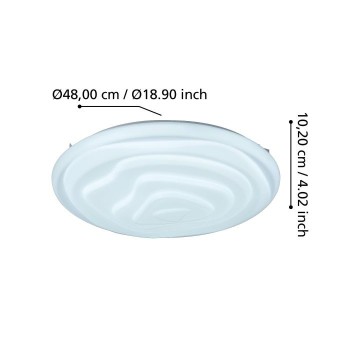 Plafoniera Eglo BATTISTONA 900606, LED dimabil 20.8W, 2500lm, 6500K, otel , alb, plastic, alb - 1