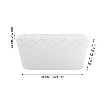 Plafoniera Eglo RENDE 900613, LED 19.5W, 2300lm, 3000K, otel , alb, plastic, argintiu - 1