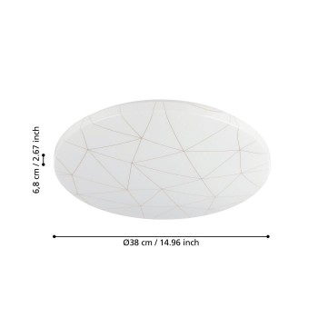 Plafoniera Eglo RENDE 900612, LED 19.5W, 2300lm, 3000K, otel , alb, plastic, auriu - 1